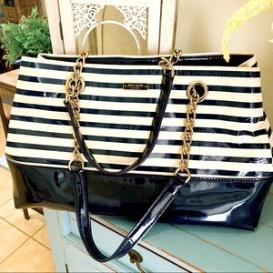 Kate Spade Patent Leather Stripe Tote Bag